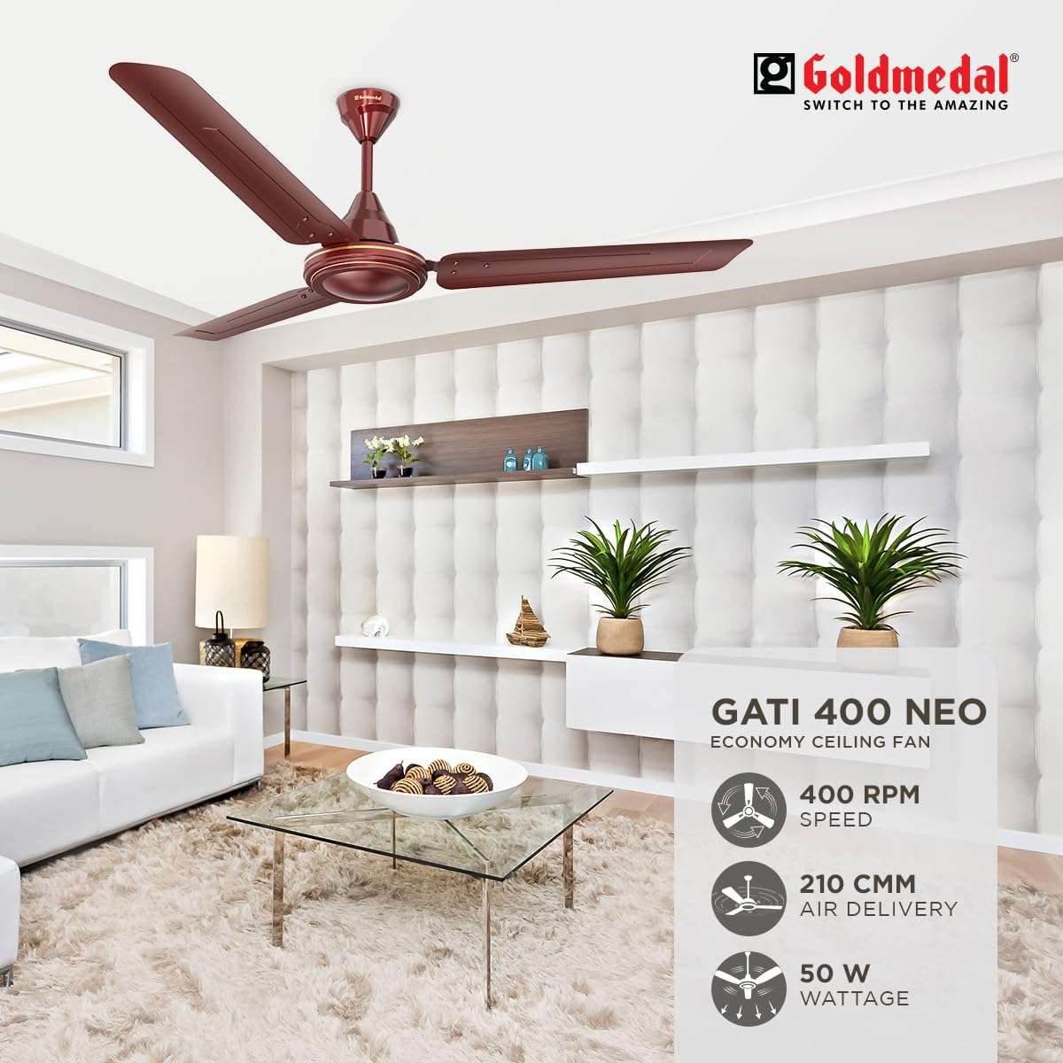 Goldmedal Comet 1200 mm New BEE Certified Star Rated 2026-2028 Economy Ceiling Fan - Image 3