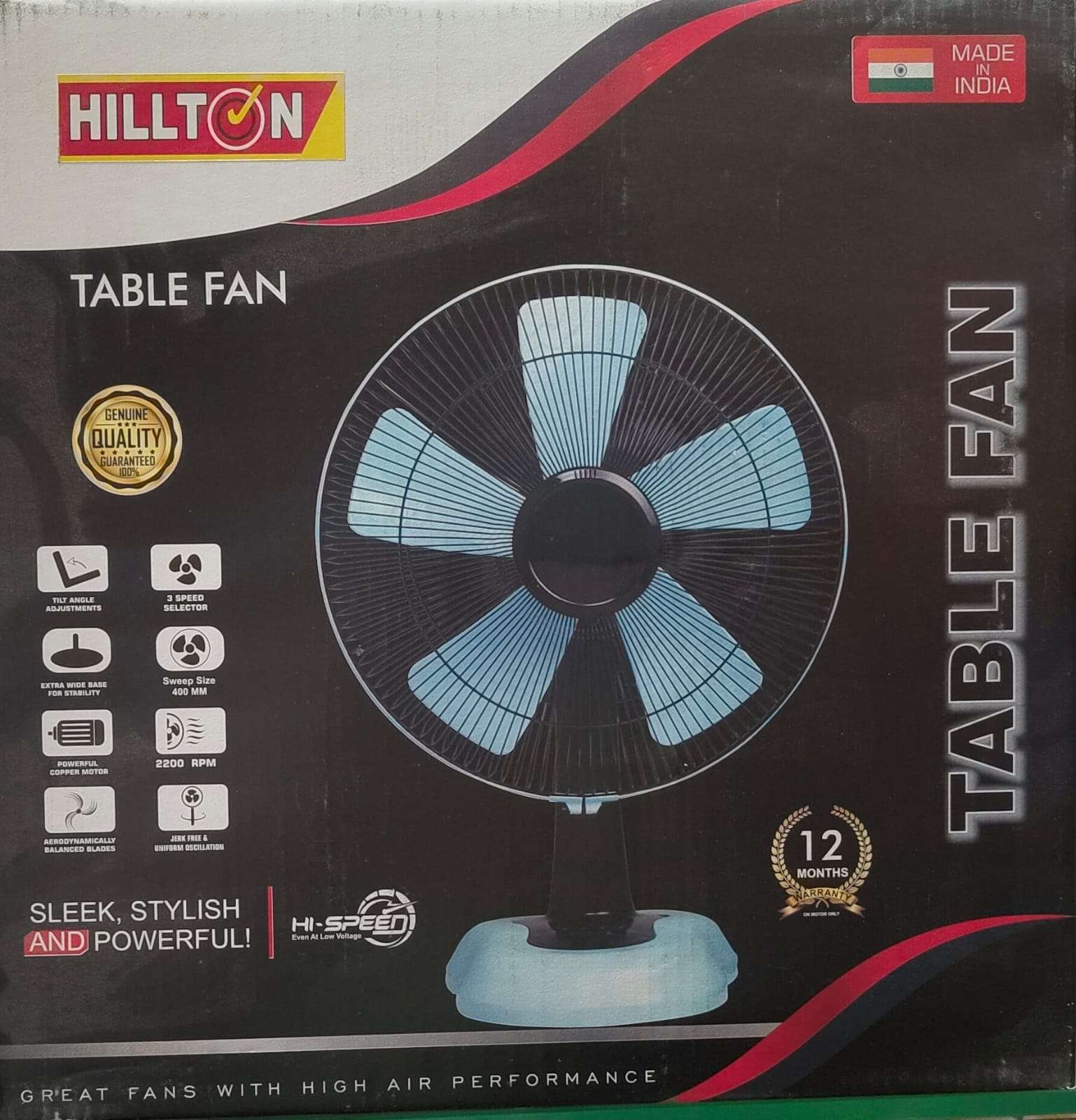 Hillton Table Fan 400MM Electric fan design Table Fan Speed 2200Rpm Table Mount - Image 2